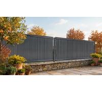 CASANOOV - Kit de lamelles occultantes PVC rigide CINTO L.4m x H.100cm - Gris anthracite RAL7016 - 76 clips inclus - Brise-vue robuste pour clôture rigide - Installation facile et protection anti-UV