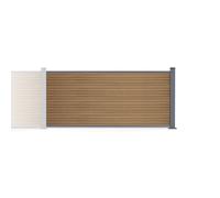 Casanoov kit d'extension clôture composite effet bois 2m priel h.90 cm sur platine teck