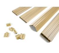 CASANOOV Kit Occultation en Lattes PVC Beige CINTO - 200 x 120 cm de 34 lames Rouleau Brise-Vue pour Grillage 55 min Rigide - Protection Intimité Jardin, Terrasse & Extérieur - Installation Facile