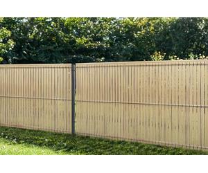 CASANOOV Kit Occultation en Lattes PVC Beige CINTO - 400 x 173 cm de 68 lames Rouleau Brise-Vue pour Grillage 55 min Rigide - Protection Intimité Jardin, Terrasse & Extérieur - Installation Facile