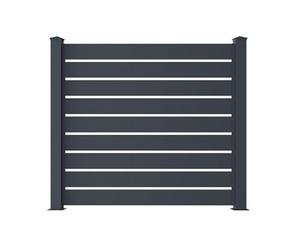 Casanoov Lot de 2 clôtures Aluminium Ajourées 1,9m VOGEL H.170cm gris