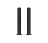 Casanoov - Lot De 2 Poteaux Acier Galvanisé CARMO - 15 x 15 cm H 145 cm - 1,45 m - Noir Mat RAL 9005 - Fixation Au Sol À Visser - Compatible Portails NALI 140 cm - Chapeaux Et Caches Vis Inclus