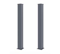 Casanoov Lot de 2 Poteaux EIFEL Aluminium 15x15 cm H.166 cm Gris Anthracite | Support Portail et Portillon - Pose à Visser ou Sceller - Résistants Intempéries et Corrosion - Chapeaux Inclus