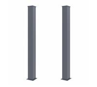 Casanoov Lot de 2 Poteaux EIFEL Aluminium 15x15 cm H.190 cm Gris Anthracite | Support Portail et Portillon Jusqu’à 180 cm Pose à Visser ou Sceller | Résistant Intempéries et Corrosion Chapeaux Inclus