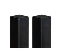 Lot de 2 poteaux - Casanoov - DARIO - 8x8cm - H.190 cm - Noir mat - Acier