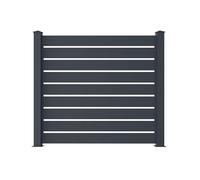 Casanoov Lot de 3 clôtures Aluminium Ajourées 1,9m VOGEL H.170cm gris