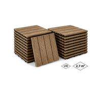 Casanoov lot de 30 dalles clipsables terrasse en composite jura teck 30x30cm