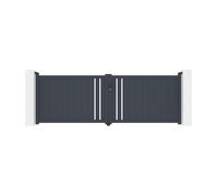 Casanoov Pack portail battant 3,5x1,2m GIONA + Portillon GIONA H.1,2m gris