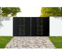 Casanoov Pack Portail battant Nali ARLBERG 3x1,6m + Portillon Acier H.160cm Noir