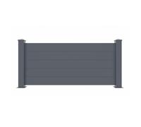 Clôture pleine en aluminium - CASANOOV - NIESEN - Gris anthracite RAL 7016 - Kit complet - Sur muret