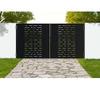 Casanoov Portail acier battant 3,5m NALI ARLBERG H.180cm noir mat