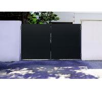 Casanoov Portail acier battant 3m NALI H.180cm Noir mat
