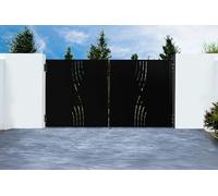 Casanoov Portail acier battant 3m NALI VELETA H.160cm noir mat