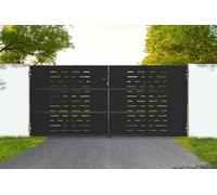 Casanoov Portail acier noir mat 3,5m NALI ARLBERG H.160cm