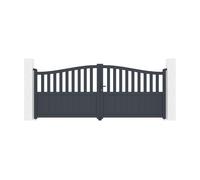 Casanoov Portail battant 3,4m MEIJE H.140cm aluminium gris
