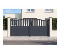 Casanoov portail battant 3 4m meije h.160cm aluminium gris