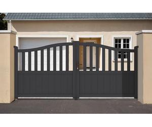 Casanoov Portail battant 3,4x1,4m MEIJE + Portillon 1m MEIJE H.1,4m gris