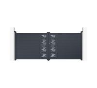 Casanoov Portail battant 3,5m ARLBERG H.140cm alu gris + 2 poteaux 20x20cm H.166cm