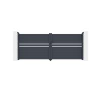Casanoov Portail battant 3,5m CIMONE H.140cm alu + portillon CIMONE H140 GRIS