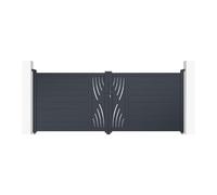 Casanoov Portail battant 3,5m VELETA H.140cm aluminium gris