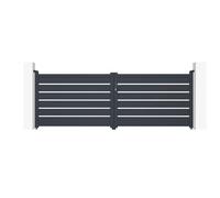 Casanoov Portail battant 3,5m VOGEL H.120cm alu gris + 2 poteaux 20x20cm H.166cm