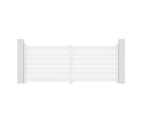 Lot portail battant et portillon - Casanoov - VOGEL - 3,5m H.143cm / Portillon 1m H.143cm - Blanc - Aluminium