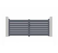 Casanoov Portail battant 3,5m VOGEL H.140cm aluminium gris