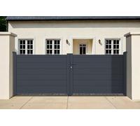 Casanoov Portail battant 3m EIGER H.115cm aluminium gris