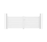 Casanoov Portail battant 3m EIGER H.115cm + Portillon 1m EIGER H.115cm aluminium blanc