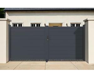 Casanoov Portail battant 3m EIGER H.140cm aluminium gris