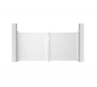 Casanoov Portail battant 3m EIGER H.140cm + Portillon 1m EIGER H.140cm aluminium blanc