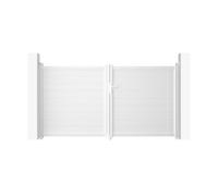 Casanoov Portail battant 3m EIGER H.160cm + Portillon 1m EIGER H.160cm aluminium blanc