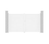 Casanoov Portail battant 3m EIGER H.180cm + Portillon 1m EIGER H.180cm aluminium blanc