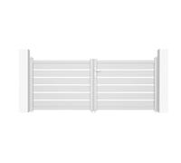 Casanoov Portail battant 3m VOGEL H.120cm + Portillon 1m VOGEL H.120cm aluminium blanc