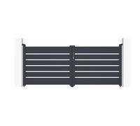 Casanoov Portail battant 3m VOGEL H.120cm + Portillon 1m VOGEL H.120cm aluminium gris