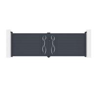 Casanoov Portail battant 4m LIFE H.120cm alu gris + 2 poteaux 20x20cm H.166cm