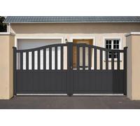 Casanoov Portail battant 4m MEIJE H.140 aluminium gris