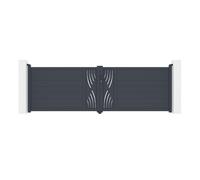 Casanoov Portail battant 4m VELETA H.120cm alu gris + 2 poteaux 20x20cm H.166cm