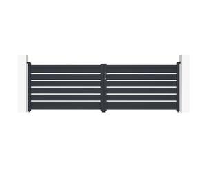 Casanoov Portail battant 4m VOGEL H.120cm + Portillon 1m VOGEL H.120cm aluminium gris