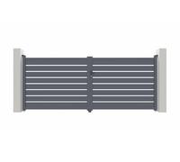 Casanoov Portail battant 4m VOGEL H.160cm + Portillon 1m VOGEL H.160cm aluminium gris