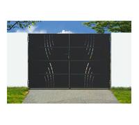 Casanoov portail battant acier 3 5m nali veleta h.120cm noir + portillon h.120cm noir