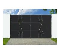 Casanoov portail battant acier 3 5m nali veleta h.200cm noir + portillon h.200cm noir
