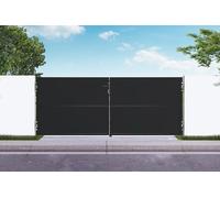 Casanoov Portail battant acier 3m NALI H.120cm noir + Portillon H.120cm noir