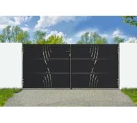 Casanoov Portail battant acier noir mat 3m NALI VELETA H.140cm + moteur Tanker B250
