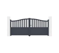 Casanoov Portail battant ajustable en largeur 3m MEIJE H.140cm alu gris