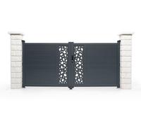 Casanoov Portail battant ajustable en largeur 3m SUNNY H.140cm alu gris