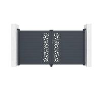 Casanoov Portail battant ajustable en largeur 3m SUNNY H.160cm alu gris