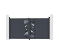 Casanoov Portail battant ajustable en largeur 3m VELETA H.160cm alu gris