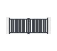 Casanoov Portail battant ajustable en largeur 3m VEYMONT H.120cm alu gris