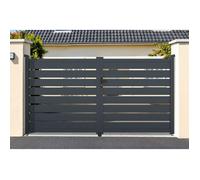 Casanoov portail battant ajustable en largeur 3m vogel h.160cm alu gris